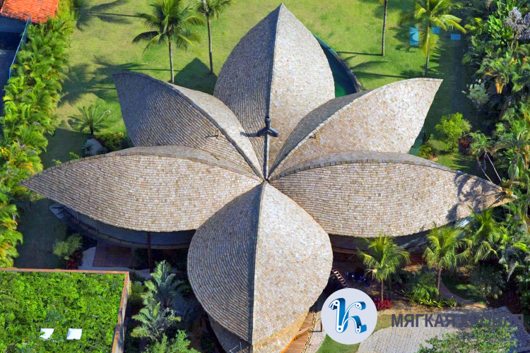 Каменная кровля в виде цветка